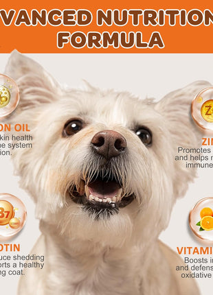 Probiotics for Dogs, Skin and Coat Supplement for Dogs Itchy Skin Relief with Omega 3