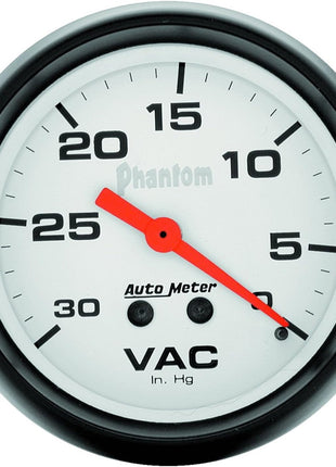 Auto Meter 5884 Phantom Mechanical Vacuum Gauge,2.625 in.