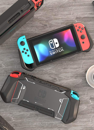 Mumba Dockable Case Compatible for Nintendo Switch (2017 Release), [Blade Series] TPU Grip Protective Cover Case with Ergonomic Design and Comfort Grip,Original Switch Case Accessories (Black)