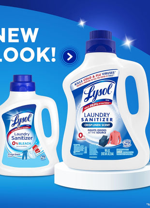 Lysol Laundry Sanitizer Additive, Bacteria Causing Laundry Odor Eliminator, Detergent Additive, Crisp Linen, 90oz