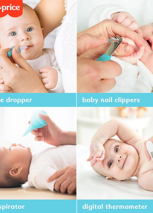 Smart Care Fisher-Price 6-Piece Baby Healthcare Kit, Newborn Essentials, Baby Gift Set, Includes Medicine Dispensers, Aspirator, Baby Nail Clippers, Baby Thermometer