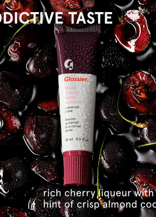 Glossier Balm Dotcom Hydrating Tinted Lip Balm - Universal Salve, Up to 12Hr Moisture for Dry Lips, Cuticles & Skin - Lanolin, Beeswax & Castor Oil - Black Cherry, Burgundy Tint, 15ml