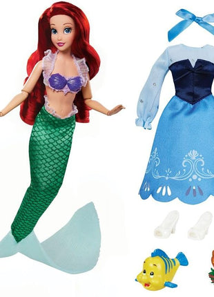 Disney Store Official Ariel Story Doll - 11 Inches - Includes Coloring Book and Additional Dress, Princess Doll in Classic Outfit, Disney Princess Toys