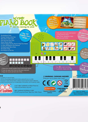 BEST LEARNING My First Piano Book - 20-Key Toy Piano for Kids Ages 3+ | Educational musical toy with 10 nursery rhymes and 6 instrument sounds; birthday gift for 3, 4, 5 year old girls and boys