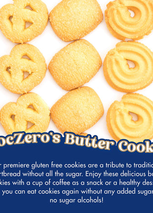 ChocZero Keto Butter Cookies - Sugar Free Danish Shortbread Gift - Gluten Free, Low Carb (1 tin, 12 oz)