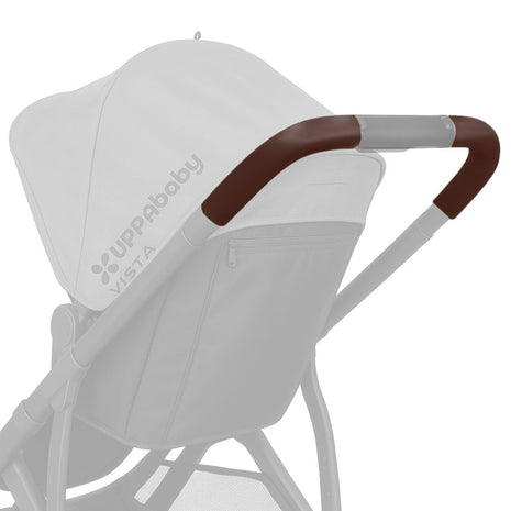 PROTEC TIF | Dark Brown Synthetic Leather Handlebar Covers Compatible with UPPAbaby Vista (V2 & V3, 2019-2020) – Premium Protective Grip Sleeves, Durable & Scratch-Resistant