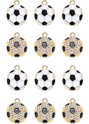 20PCS Sports Charms Enamel Basketball Baseball Pendant Charms for Jewelry Making Rhinestone Ball Game Softball Charms for Necklace Bracelet Earrings DIY Crafts
