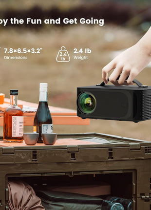 [Official Licensed APPs/2500 ANSI] Outdoor-Projector-4K with Wifi6 and Bluetooth, Smart TV OS & DoIby Audio, Portable Projector with YouTube/PrimeVideo, ONOAYO 1080P Proyector with 300 ''Display