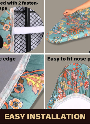 caius Easy Installation 15x54 Ironing Board Cover and Pad   Elastic Edge, Applicable Standard Size Iron Board Cover, Stain Resistant, Setup for Effortless Ironing Experience