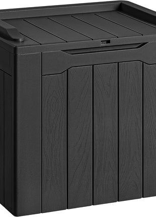 Devoko 30 Gallon Resin Deck Box Waterproof Outdoor Storage Box for Patio Furniture Pool Accessories Indoor Storage for Cushion Garden Tools (30 Gallon, Black)