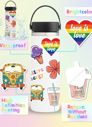 300 Pcs/Pack Water Bottle Stickers for Kids, Cute Vinyl Waterproof Stickers | Party Favors for Girls Teens, Back to School Supplies Gifts, Classroom Prizes, Goodie Bag Stuffers, Teacher Classroom Supplie