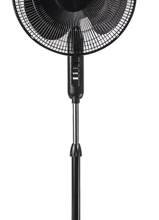 Comfort Zone Electric Oscillating Pedestal Fan, Stand Fan, 16 inch, 3 Speed, 90 Degree Oscillating Head, Adjustable Height and Tilt, Airflow 7.48 ft/sec, Ideal for Home, Bedroom & Office, CZST161BTEBK