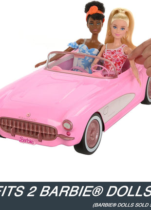 Hot Wheels RC Corvette from Barbie the Movie, Full-Function Remote-Control Toy Car Holds 2 Barbie Dolls