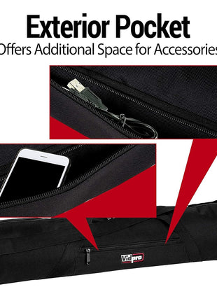 VidPro TC-45 Tripod Carrying Case - Heavy Duty Nylon Bag with Shoulder Straps and Handles - Compact Case with Full Length Zippered Closure Plus External Pocket Fits Tripod with Head up to 45 Inches