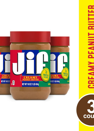 Jif Creamy Peanut Butter, 16 Ounces (Pack of 3)