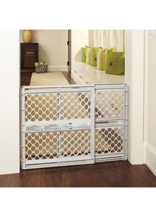 MYPET Universal Pet Gate: 26" - 42" Wide Dog Gate for Doorways with Pressure Fit or Swinging Door Hardware Mounting Types Included: 26" Tall; Gray