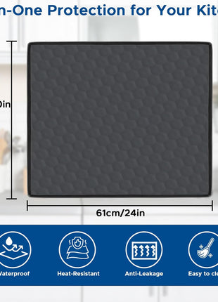 Dishwasher Drain Pan Mat,24''x20'' Dishwasher Drip Tray with Raised Edge,Non-Slip Silicone Dishwashers Drain Pan Floor Mat,Anti-Leakage Dish Washer Tray for Mini Dish Washers(
