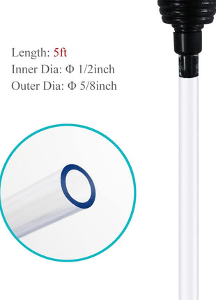 5ft Aquarium Siphon Vacuum Cleaner for Fish Tank Cleaning Gravel & Sand