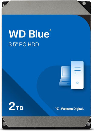 Western Digital 2TB WD Blue PC Internal Hard Drive HDD - 5400 RPM, SATA 6 Gb/s, 64 MB Cache, 3.5 inch - WD20EARZ