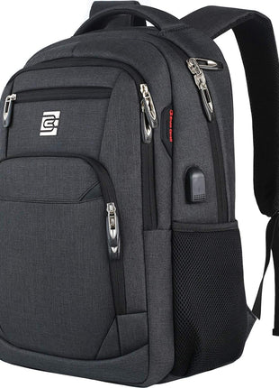 Laptop Backpack,Business Travel Anti Theft Slim College Backpack | Water Resistant Durable Computer Bag Gift for Women & Men Fits 15.6 Inch Laptop and Notebook - Black