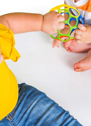 Bright Starts Oball Easy Grasp Classic Ball BPA-Free Infant Toy in Red, Yellow, Green, Blue, Age Newborn and up, 4 Inches