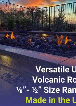 American Fire Products | Medium Lava Rock, 1/2 inch - 1 inch | Use in Fireplace, Fire Pit or Bowl | Outdoor & Indoor Volcanic Rock for Natural Gas or Propane Fires | Decorative Landscaping | 10 lb Bag