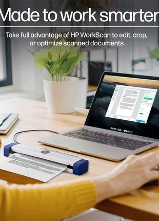 HP Small USB Document & Photo Scanner for Portable 1-Sided Sheetfed Digital Scanning, Model HPPS100, for Home, Office & Business, PC and Mac Compatible, HP WorkScan Software Included