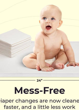 Peekapoo - The Original Disposable Baby Changing Pad Liners – 50 Pack | Super Soft, Waterproof, Ultra-Absorbent, Fragrance-Free, 24 x 18 Inch, Portable, Travel-Friendly, Pee Pads, BPA & PFAS Free