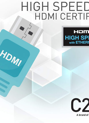C2G HDMI Cable, 4K, High Speed HDMI Cable, Ethernet, 60Hz, 12 Feet (3.65 Meters), Black, Cables to Go 50185