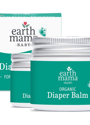 Earth Mama Organic Diaper Balm 2-Ounce | Diaper Cream for Baby | EWG Verified, Petroleum & Artificial Fragrance-Free with Calendula for Sensitive Skin (2-Pack)