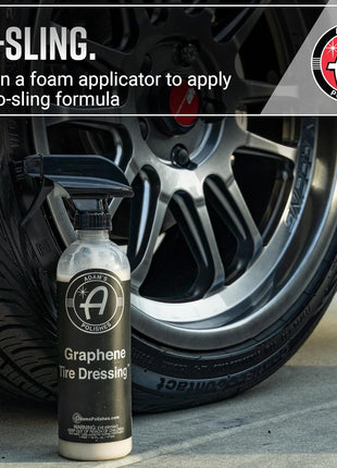 Adam's Polishes Graphene Tire Dressing - Deep Black Finish W/Graphene Non Greasy Car Detailing | Use W/Tire Applicator After Tire Cleaner & Wheel Cleaner | Ceramic Coating Like Tire Protection (16oz)