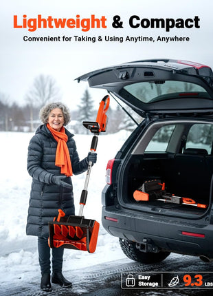 VOLTASK Cordless Snow Shovel, 24V | 13-Inch | 4-Ah Cordless Snow Blower, Battery Snow Blower with Directional Plate & Adjustable Front Handle (4-Ah Battery & Quick Charger Included)