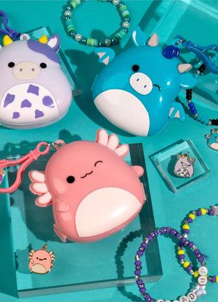 Original Squishmallows Archie The Axolotl Bracelet Kit, Friendship Bracelet Kit, Charm Bracelet Making Kit, Gifts for Girls, Squishmallows for Boys, Craft Kits
