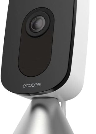 ecobee SmartCamera Indoor WiFi Security Camera, 1080p HD | Auto pan and zoom, Smoke alarm detection, 30-day video history, Two-way talk, On-device encryption, Alexa built-in