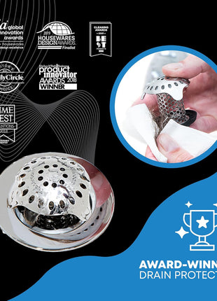 TubShroom Ultra Revolutionary Bath Tub Drain Protector Hair Catcher/Strainer/Snare Stainless Steel, Single Pack
