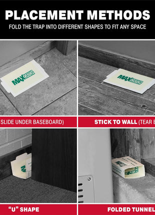 Catchmaster Max Catch Mouse & Insect Glue Trap 36pk, Mouse Traps Indoor for Home, Sticky Pest Control Adhesive Tray for Catching Bugs, Rats & Rodents, Bulk Classic Glue Boards