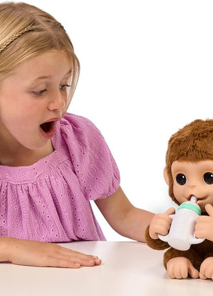 Little Live Pets My Baby Monkey Mango, 50+ Sounds and Reactions, Plush Interactive Monkey Toy Set with Accessories, Interactive Pets for Kids Ages 4+