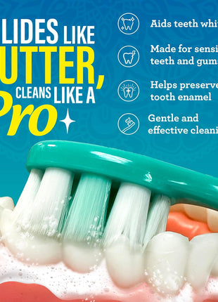 GuruNanda Butter On Gums Toothbrush, ADA Accepted, With 8000 Ultra Soft Softex Bristles for Sensitive & Receding Gums, Perfect for Whiter Teeth, 6 Ct