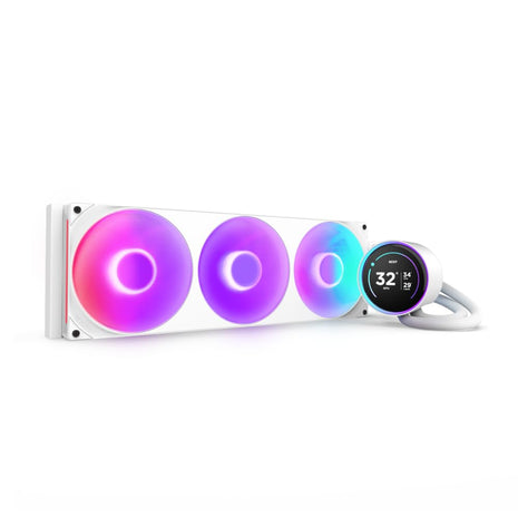 NZXT Kraken Elite 420 RGB 2025 - AIO CPU Liquid Cooler - 420mm Radiator - F420 RGB Core Fan - Customizable 2.72 inch IPS LCD - NZXT Turbine Pump - AMD® AM5, AM4 - Intel® LGA 1851/1700, 1200/115X - White