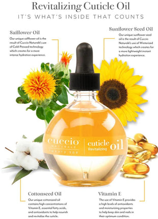 Cuccio Naturale Revitalizing- Hydrating Oil For Repaired Cuticles Overnight - Remedy For Damaged Skin And Thin Nails - Paraben /Cruelty-Free Formula - Milk And Honey - 2.5 Oz