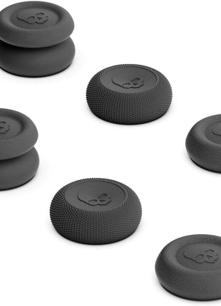 Skull & Co. Skin, CQC and FPS Thumb Grips Joystick Cap Analog Stick Cover for Steam Deck/OLED and ROG Ally, Ally X- Black, Set of 6