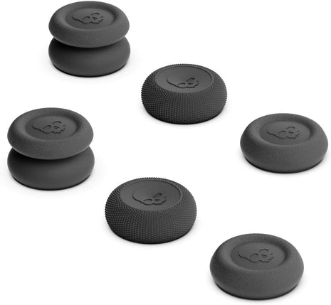 Skull & Co. Skin, CQC and FPS Thumb Grips Joystick Cap Analog Stick Cover for Steam Deck/OLED and ROG Ally, Ally X- Black, Set of 6