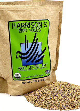 Harrison's Bird Foods Bird Food Adult Lifetime Fine Certified Organic Non-GMO Formula Bird Food 1lb