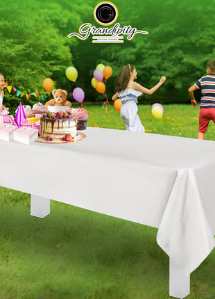 Plastic Table Cloth Disposable 12 Pack 54 x 108 in Rectangle Table Cloths