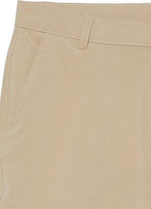 IZOD Boys' School Uniform Flat Front Khaki Shorts, Moisture Wicking Performance Fabric, Wrinkle & Fade Resistant, 12