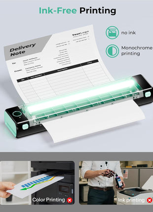 Phomemo Portable Printers Wireless for Travel - Bluetooth Thermal Printer Supports 8.5" X 11" Letter, Inkless Printer Compatible with Phone Laptop for Home Use Car School Office, Come with Carry Case