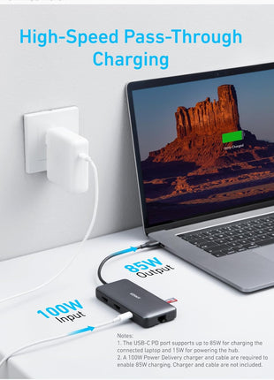 Anker Laptop Docking Station Dual Monitor, 8-in-1 USB C Hub with 4K HDMI | Dual HDMI USB C Dock, 1Gbps Ethernet, 85W Max PD, SD/TF Card Reader, for USB C Laptops, XPS and More (Charger Not Included)