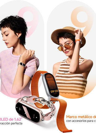 XIAOMI Smart Band 9 Global Version (2024) 1.62inch Amoled Display | 233 mAh Battery | up to 21 Days of Battery Life | Over 150 Workout Modes | BT 5.4 | 50M Water Resistant - Glacier Silver