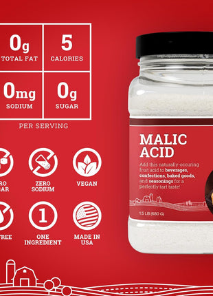 Hoosier Hill Farm Food Grade Malic Acid, 1.5LB (Pack of 1)