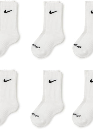 Nike Dri-Fit Performance Basic Crew (Toddler/Little Kid) White 5-7 (10 Toddler-3 Little Kid)